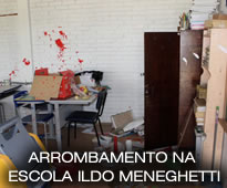 Assalto e vandalismo na Escola Estadual Ildo Meneghetti